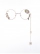 Steampunk Gothic Gear Chain Cosplay Ouji Fashion Versatile College Style Thin Round Frame Glasses