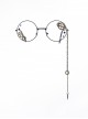 Steampunk Gothic Gear Chain Cosplay Ouji Fashion Versatile College Style Thin Round Frame Glasses