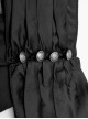 Gothic Style High Collar Ruffled Bow Tie Accordion Pleat Decoration Vintage Black Men's Long Lantern Sleeves Shirt