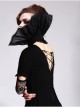 Gothic Style Exquisite Stand-Up Collar Lace Retro Old Plum Button Weft Velvet Black Lace Collar