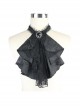 Gothic Style Handsome Lace Jacquard Lace Front Center Gorgeous Gem Embellishment Men's Black Collar