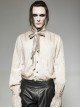 Punk Style Unique Burrs Edge Old Effect Retro Ruffle Design Metal Button White Long Lantern Sleeves Shirt