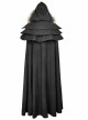 Gothic Style Warm Fur Collar Shoulder Multi Layer Design Retro Women's Black Winter Hooded Long Cape