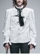Gothic Style Handsome Lace Jacquard Lace Front Center Gorgeous Gem Embellishment Men's Black And White Collar Ornaments