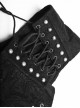 Punk Style Cool Silver Metal Studs Cross Straps Skull Decoration Fishbone Support Black Tight Girdle