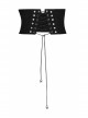 Punk Style Cool Silver Metal Studs Cross Straps Skull Decoration Fishbone Support Black Tight Girdle