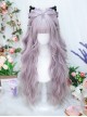 Taro Ball Series Cute Flat Bangs Gentle Light Purple Long Wave Curly Hair Sweet Lolita Full Head Wig