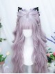 Taro Ball Series Cute Flat Bangs Gentle Light Purple Long Wave Curly Hair Sweet Lolita Full Head Wig