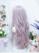 Taro Ball Series Cute Flat Bangs Gentle Light Purple Long Wave Curly Hair Sweet Lolita Full Head Wig