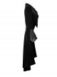 Gothic Style Retro Layered Lapel Velvet Gorgeous Long Tail Exquisite Lace Elegant Black Long Sleeves Coat