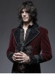 Gothic Style Luxurious Velvet Gorgeous Classical Buttons Swallowtail Hem Court Wine Red Long Sleeves Coat