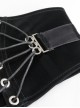 Punk Style Slim Fit Adjustable Eyelet Tie Side Zipper Black Glossy Women Faux Leather Corset