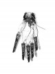 Punk Style Sexy Lace Metal Chain Splicing Finger Sleeves Front Center Diamond Decoration Ladies Adjustable Finger Chain