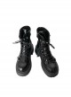 Girl'S Heart Series Subculture Sweet Cool Y2K Punk Lolita Tie Shoelaces Rivet Metal Chain Thick Soles Martin Boots