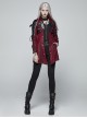 Punk Style Unique Cracked Leather Stitching Fashionable Fake Two Piece Red Female Long Sleeves Windbreaker