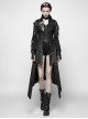 Punk Style Retro Metal Button Cracked Leather Stitching Fake Two Piece Black Female Long Sleeves Windbreaker