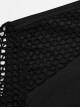 Punk Style Simple Lapel Patchwork Pocket Loop Straps Decoration Daily Black Mesh Short Sleeve Slim Shirt