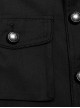 Punk Style Stand Collar Classic Military Style Metal Button Decoration Handsome Black Slim Long Jacket