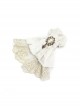 Punk Style Elegant Tassel Jacquard Splicing Lace Front Center Gem Embellishment White Neutral Collar