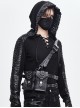 Punk Style Handsome Fog Pattern Bags On Both Sides Adjustable Belt Loops At Waist Men's Black Eyelet Harness