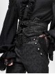 Gothic Style Gorgeous Three-Dimensional Jacquard Front Center Solid Wool Detachable Zipper Black Rope Belt