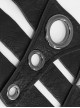 Punk Style Wild Coarse Grain Leather With Retro Chicken Eye Rivets On Both Sides Black Adjustable Belt