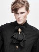 Gothic Elegant Tassel Jacquard Stitching Lace Hem Bottom Pin Clip Black Neutral Collar