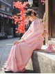 Pink Cherry Blossom Season Fan Japanese Style Kawaii Fashion Dress Formal Wear Bathrobe Cute Kimono