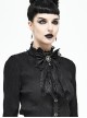 Gothic Elegant Lace Hem Stitching Jacquard Front Center Diamond Pendant Black Collar Ornament