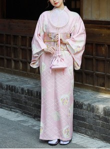 Fresh Girl Pink Japanese Style Cultural Improvement Formal Dress Sakura Pudding Kawaii Fashion Bathrobe Kimono