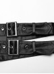 Punk Style Cool Leather Splicing Cross Straps Cool Rivet Metal Buckle Unique Rebellious Black One Arm Harness