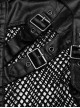 Punk Style Stand Collar Sexy Mesh See Through Cool Leather Splicing Metal Buckle Decoration Black Male Vest