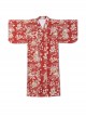 Summer Vintage Traditional Red Japanese Style Kawaii Fashion Gorgeous Small White Floral Pattern Kimono