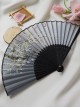 elegant Exquisite Traditional Japanese style versatile Sakura butterfly print Black fan bone Kawaii Fashion Folding Fan