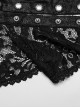 Gothic Style Decadent Bat Collar Old Effect Knit Fabric Patchwork Lace Gorgeous Velvet Straps Black Long Cape