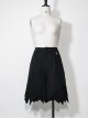 Vintage Dark Black Versatile Gothic Straight Irregular Sharp Corners Hem Sweet Cool Ouji Fashion Short Pants