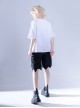 Vintage Dark Black Versatile Gothic Straight Irregular Sharp Corners Hem Sweet Cool Ouji Fashion Short Pants