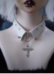 Sweet Cool Hottie Subculture Punk Gothic False Collar PU Leather Cross Pendant Rivets Choker Necklace