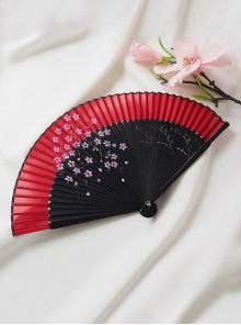 Japanese Style Kawaii Fashion Elegant Retro Kimono Shooting Props Sakura Baking Paint Folding Fan