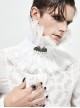Gothic Style Light Pleated Braided Material Metal Buckle Gem Pendant Mesh Hem White Personalized Hard Mesh Collar