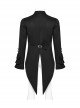Gothic Style Personality Bat Lapel Exquisite Lace Ruffled Black Fake Two Piece Long Sleeves Tuxedo Coat