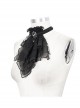 Gothic Style Sexy Lace Mesh Front Center Diamond Pendant Decoration Black Women's Collar