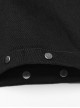 Punk Style Leather Mesh Patchwork Skull Button Rivet Decoration Asymmetric Black Short Sleeves Shirt