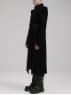 Gothic Style Bat Collar Stitching Jacquard Retro Velvet Unique Sharp Shoulder Design Black Long Sleeves Coat