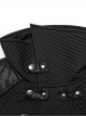 Punk Style Stand Collar Unique 3D Shoulder Metal Rivet Decoration Black Winter Long Sleeves Cotton Jacket