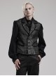 Gothic Style Vintage Lapel Jacquard Splicing Velvet Luxury Gem Buttons Gorgeous Black Gentleman Vest