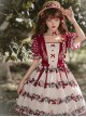 Midsummer Orchard Series Pastoral Style Ruffle Red Cherry Bunny Print Sweet Lolita Checkered Puff Sleeves Dress