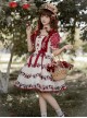 Midsummer Orchard Series Pastoral Style Ruffle Red Cherry Bunny Print Sweet Lolita Checkered Puff Sleeves Dress