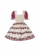 Midsummer Orchard Series Pastoral Style Ruffle Red Cherry Bunny Print Sweet Lolita Checkered Puff Sleeves Dress