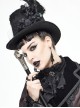Gothic Style Exquisite Mesh Lace Ribbon Three Dimensional Flower Feather Decoration Black Mid High Hat